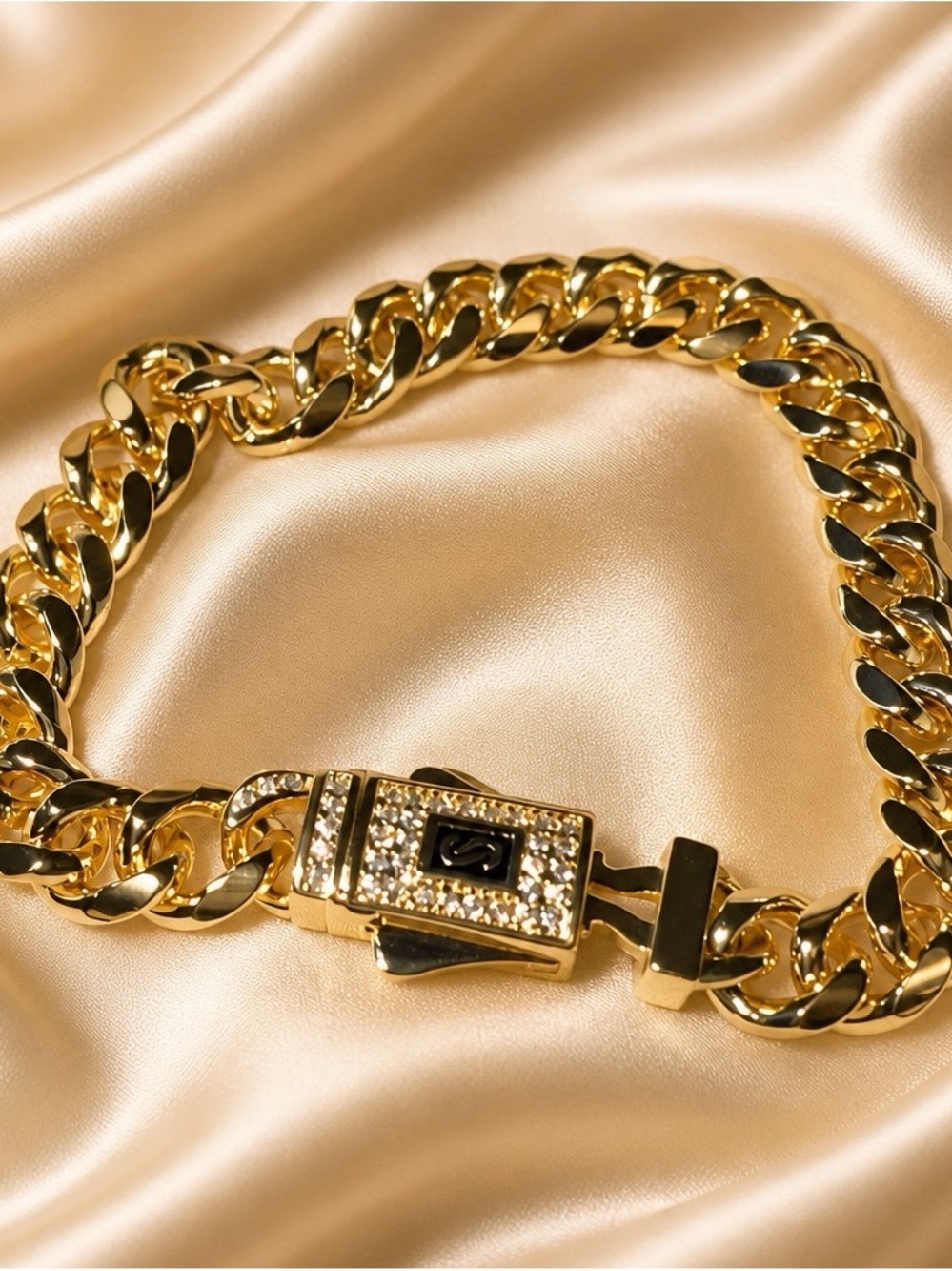 NEW MONACO 14K GOLD HOLLOW CUBAN WOMEN’S BRACELET